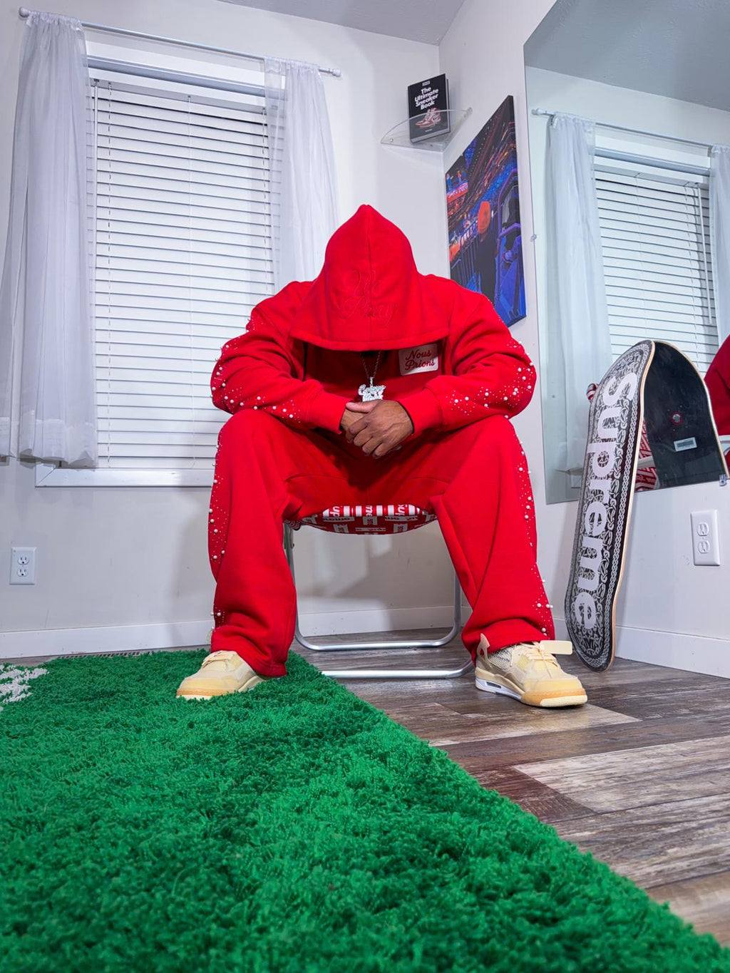 NOUS PRIONS – Red Crystal Tracksuit Set