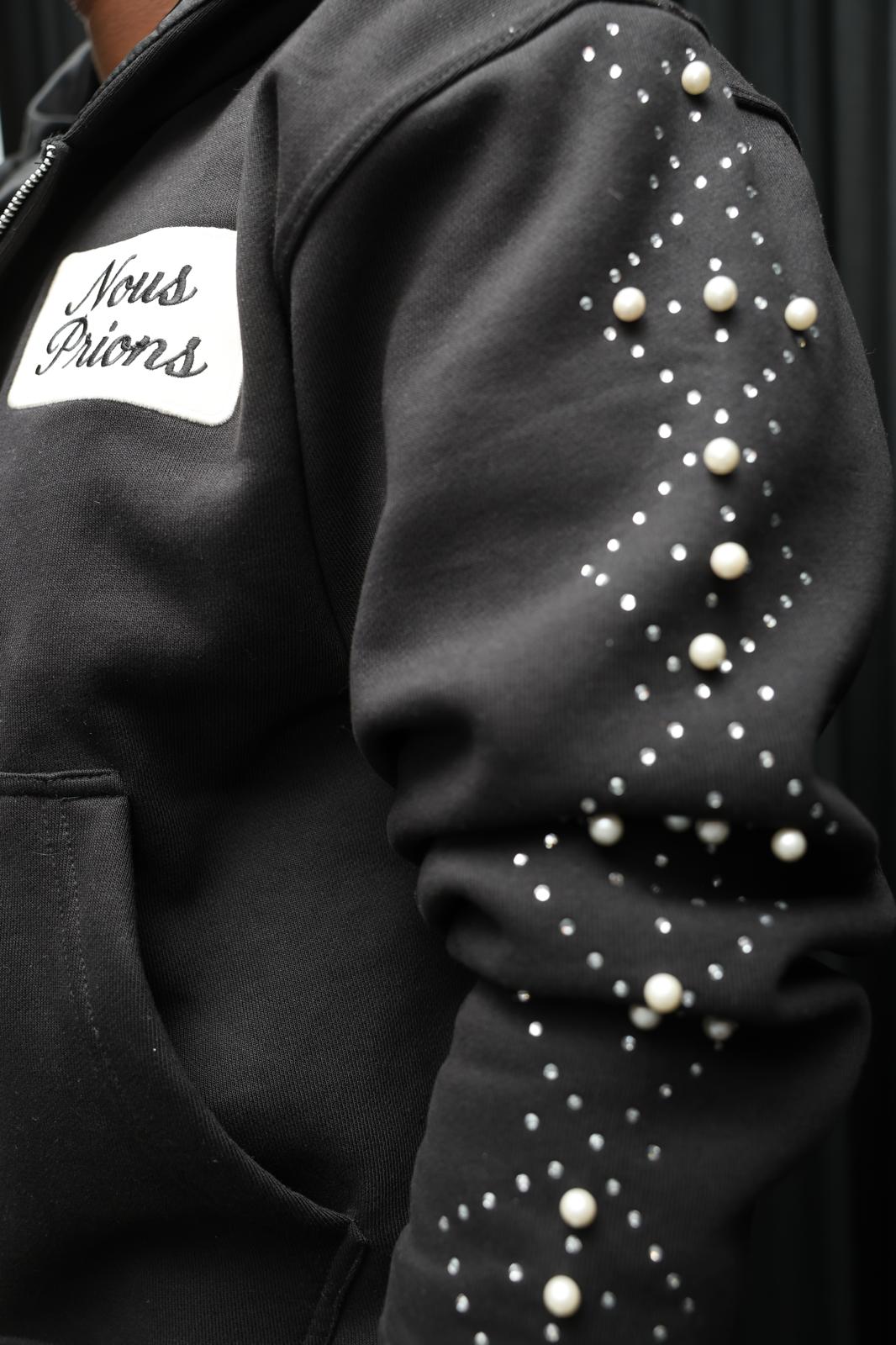 NOUS PRIONS – Black Crystal Tracksuit Set