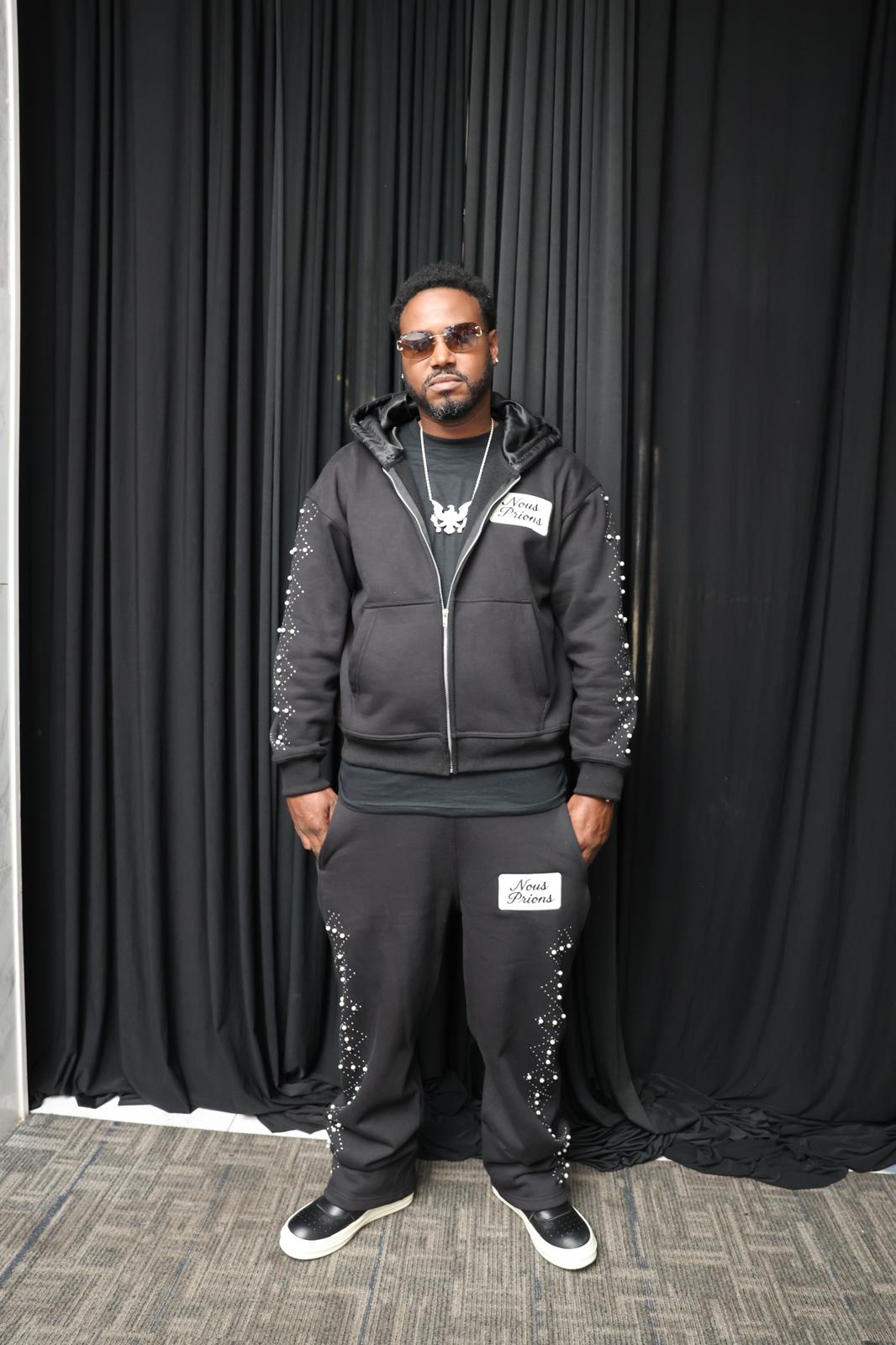 NOUS PRIONS – Black Crystal Tracksuit Set
